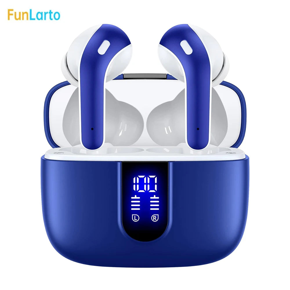 Wireless Earphones with Bluetooth 5.3, Quad-Mic Call Noise