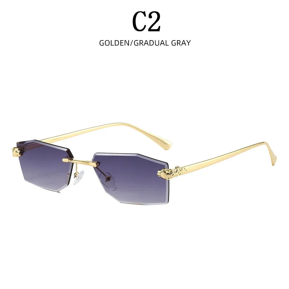 Rimless Sunglasses Women Designer Luxe Femme Sunglasses