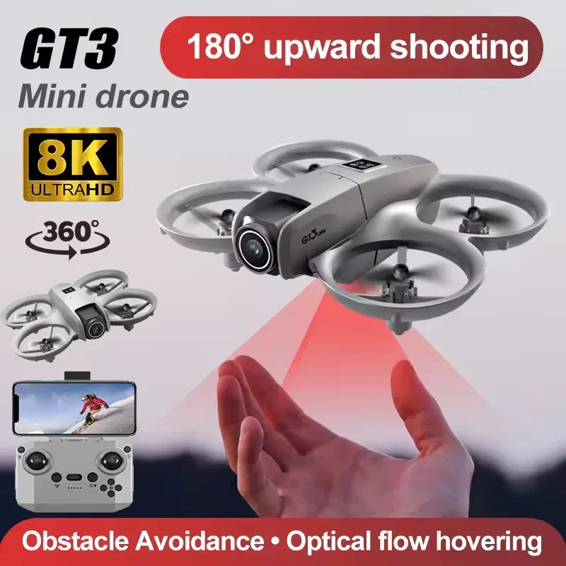 DWI New GT3 Mini RC Drone 8K HD Camera 5G GPS