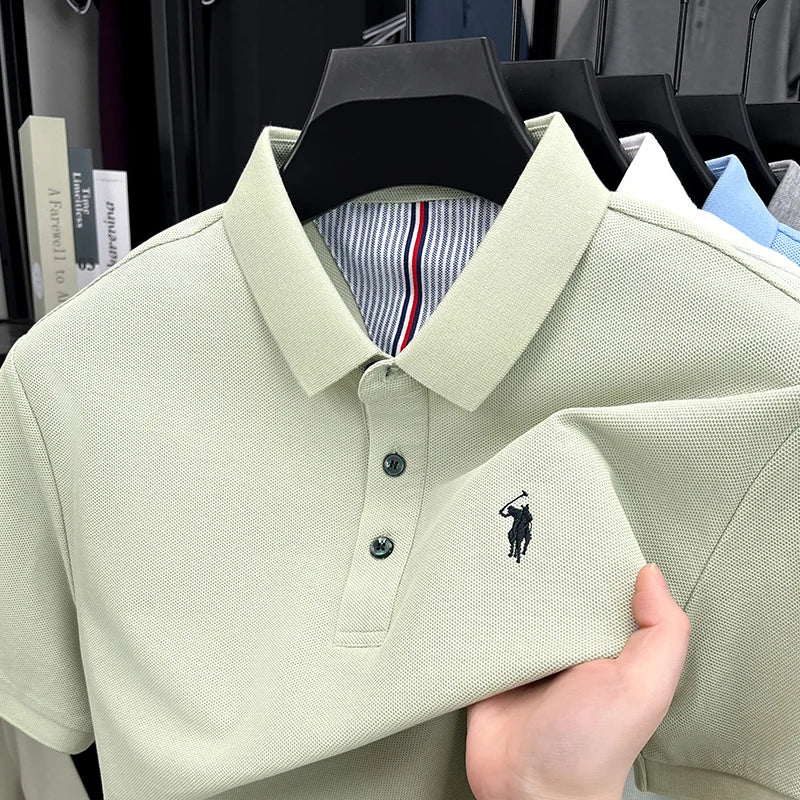 100% pure cotton short sleeved men's polo shirt summer
