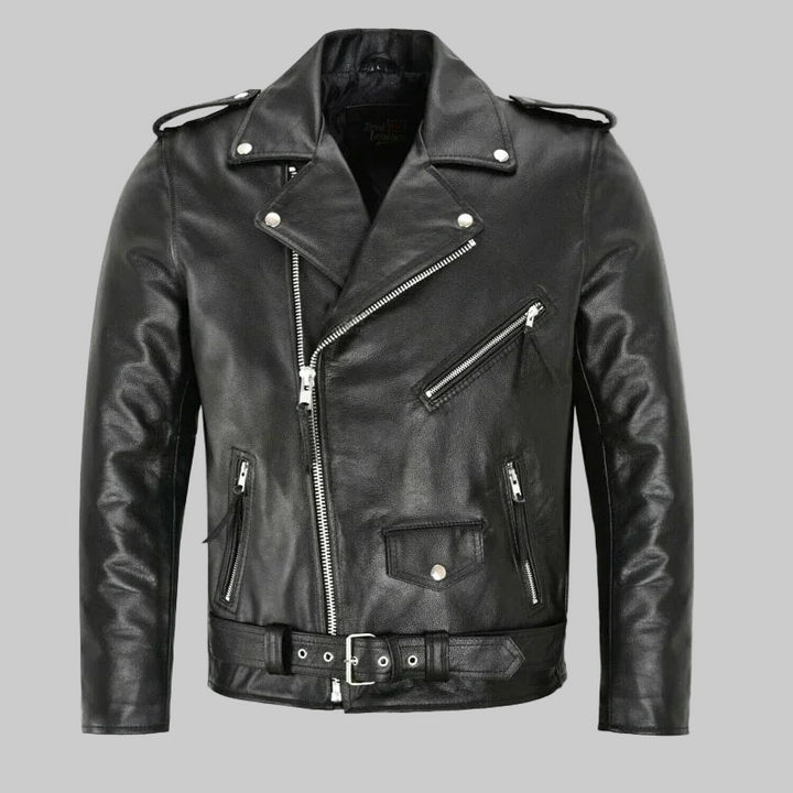 Men PU Leather Jacket Motorcycle Fashion Slim Fit Leather Coat
