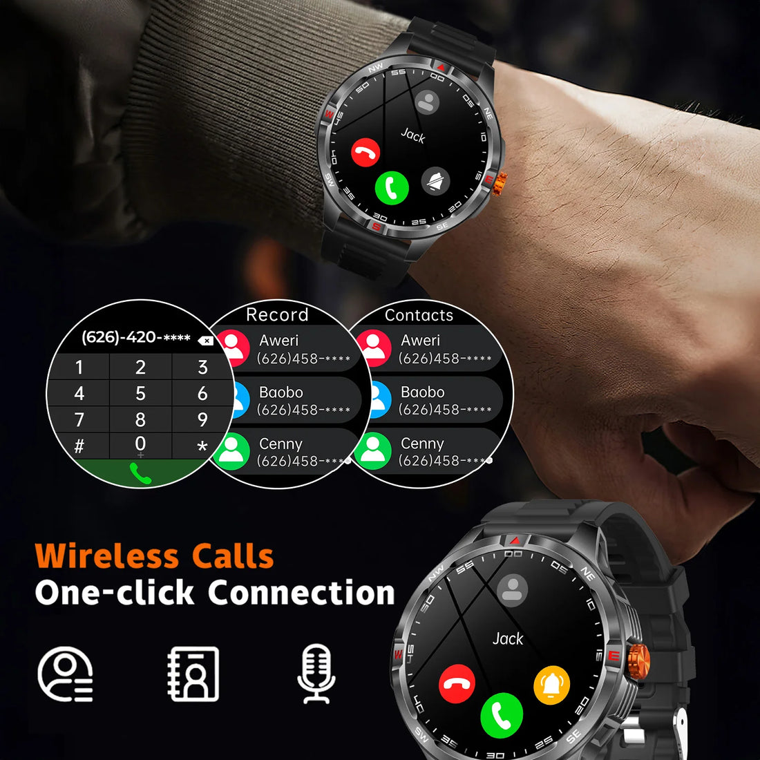NEW 1000mAh Battery Smart Watch Wireless Call Answer