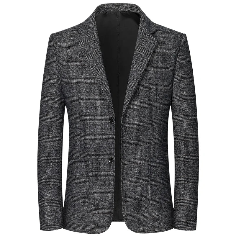 Men's Retro Plaid Suit 2025 High Quality Spring Autumn