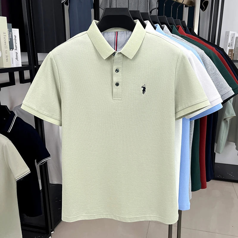 100% pure cotton short sleeved men's polo shirt summer