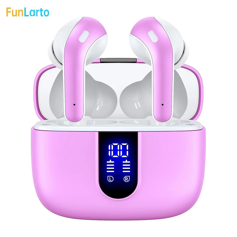 Wireless Earphones with Bluetooth 5.3, Quad-Mic Call Noise