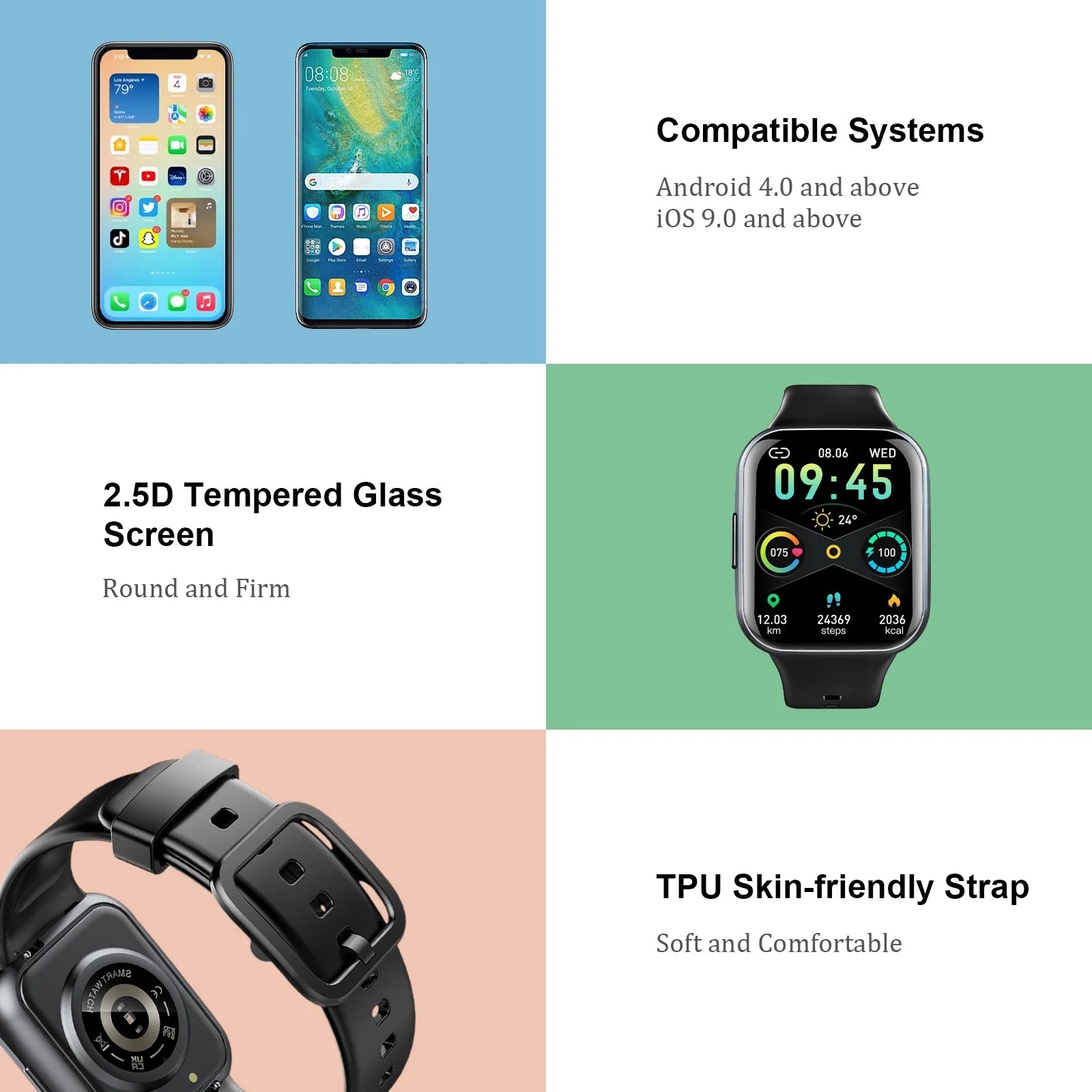Nerunsa Smart Watch, 1.69" HD Touch Screen Fitness