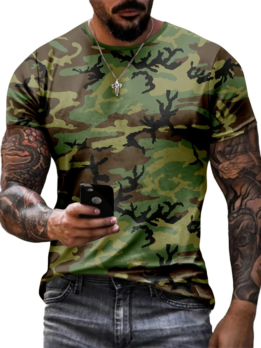 Fashion New Style Men's Camouflage 3D Print Trendy Short