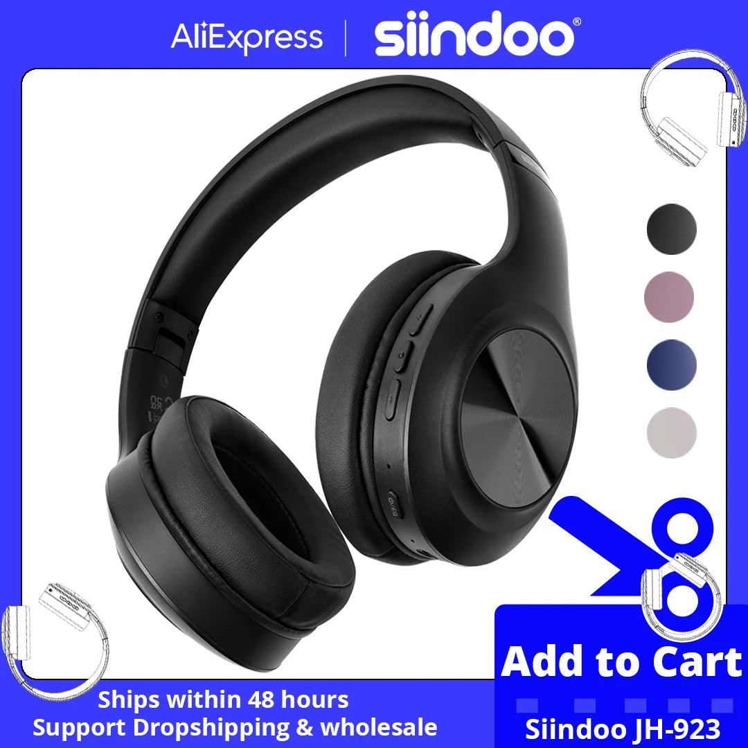 Siindoo JH-923 Wireless Headphones Over Ear,Foldable Bluetooth