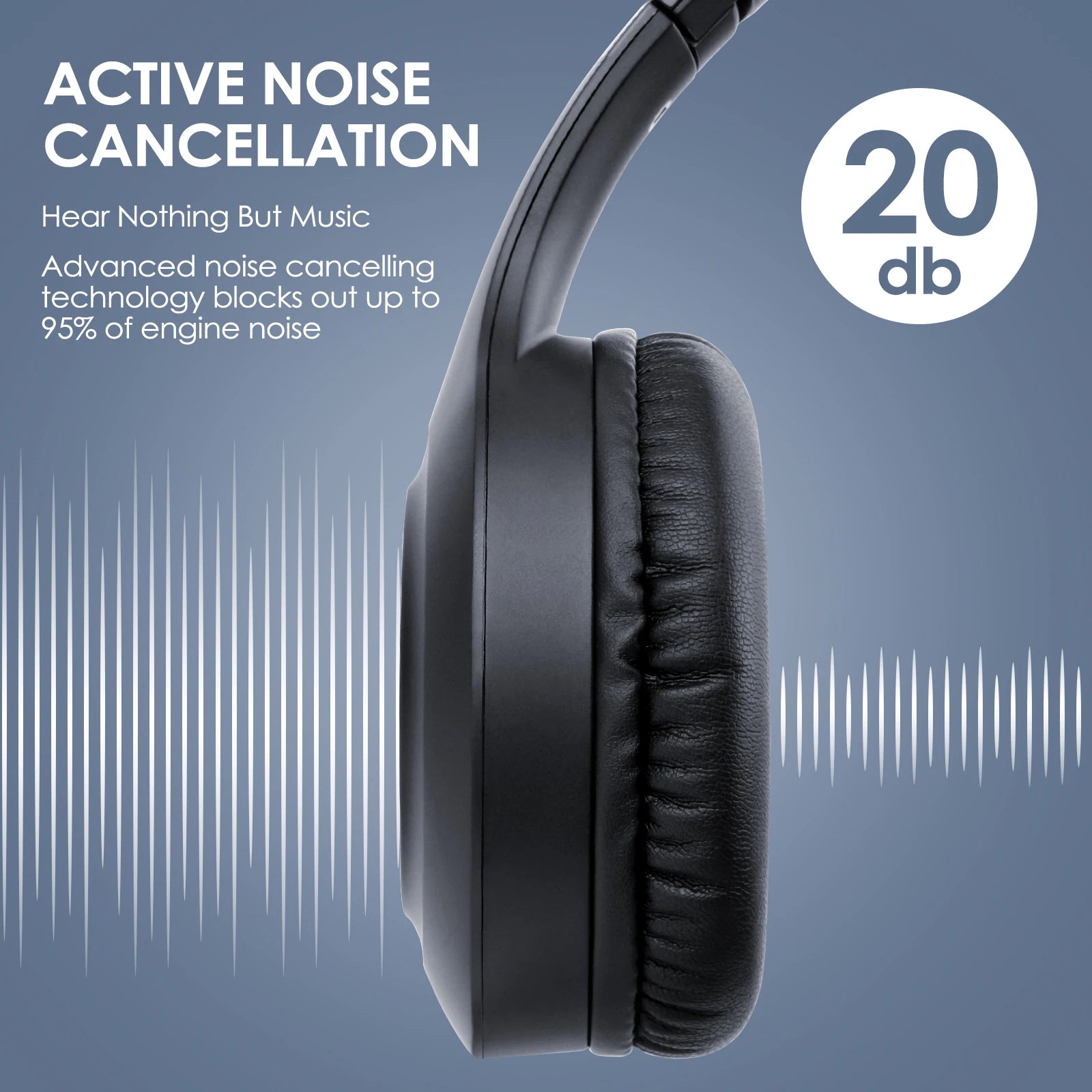 Siindoo JH-ANC923 Active Noise Cancelling Wireless Headset