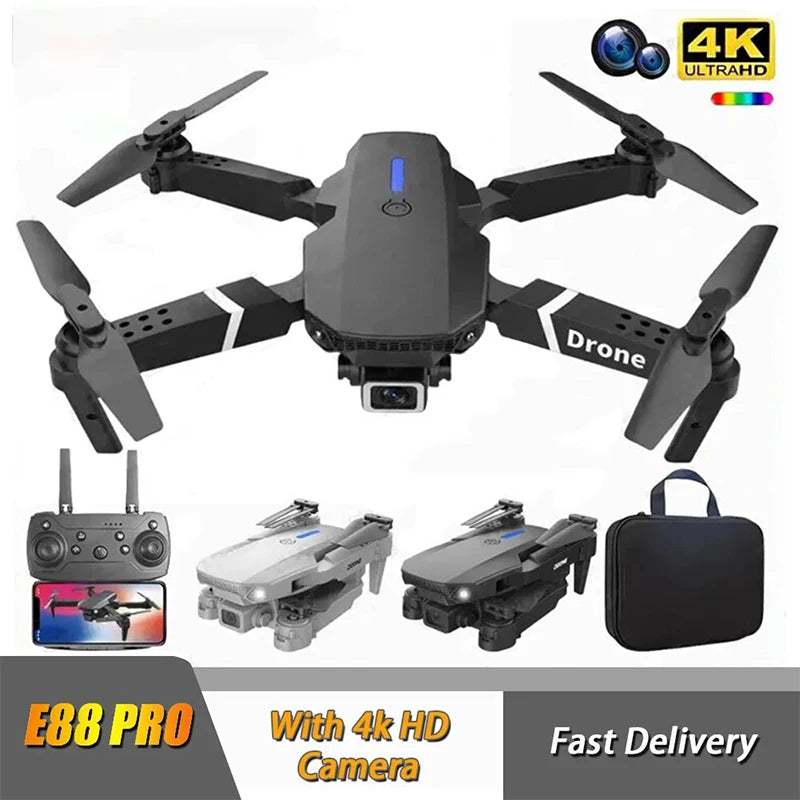 Height Hold Gift Toy E88Pro RC Drone 4K 1080P Wide Angle HD