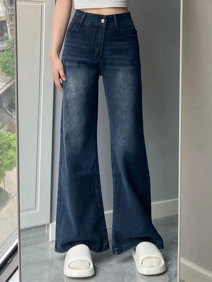 High Waist Flare Jeans Casual Trousers Women Autumn