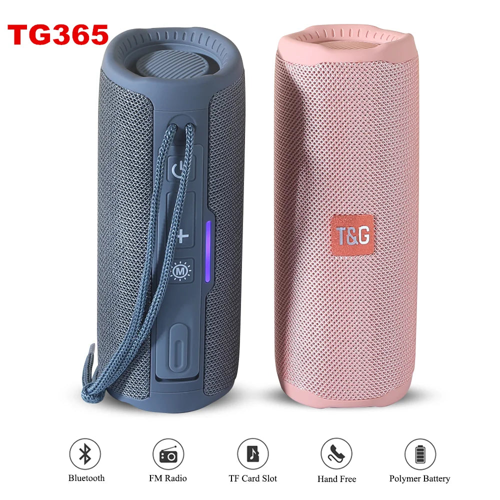 TG365 Portable Bluetooth Speaker Dual Bass LED Wireless