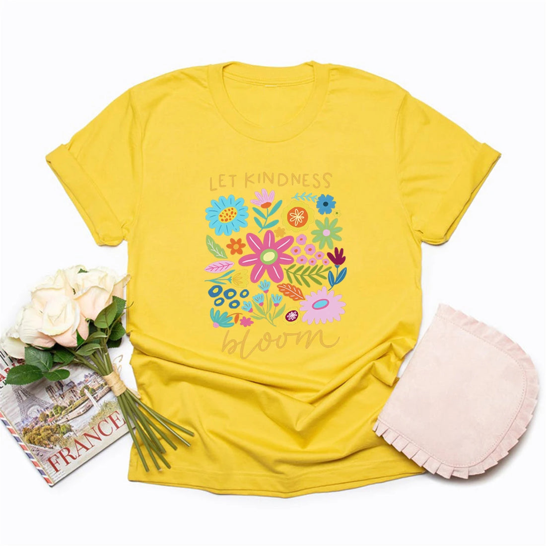 Let Kindness Bloom T-Shirt Be Cool Be Kind Retro Flower