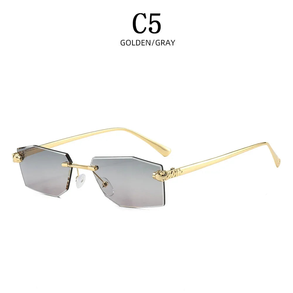 Rimless Sunglasses Women Designer Luxe Femme Sunglasses