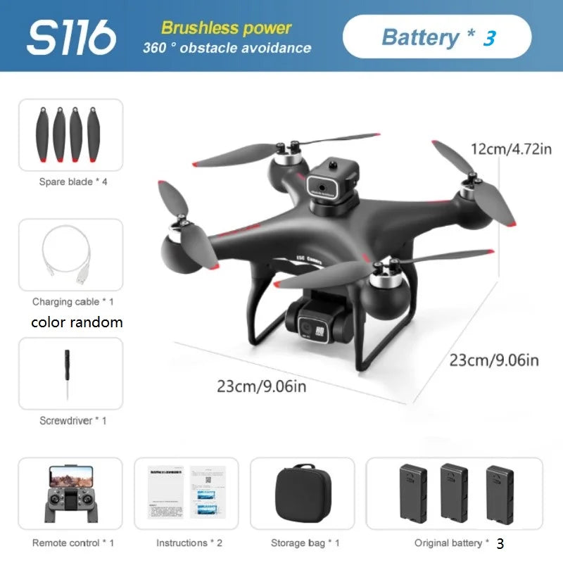 S116 MAX Drone Professional with 3 Batteries 8K Dual Camera
