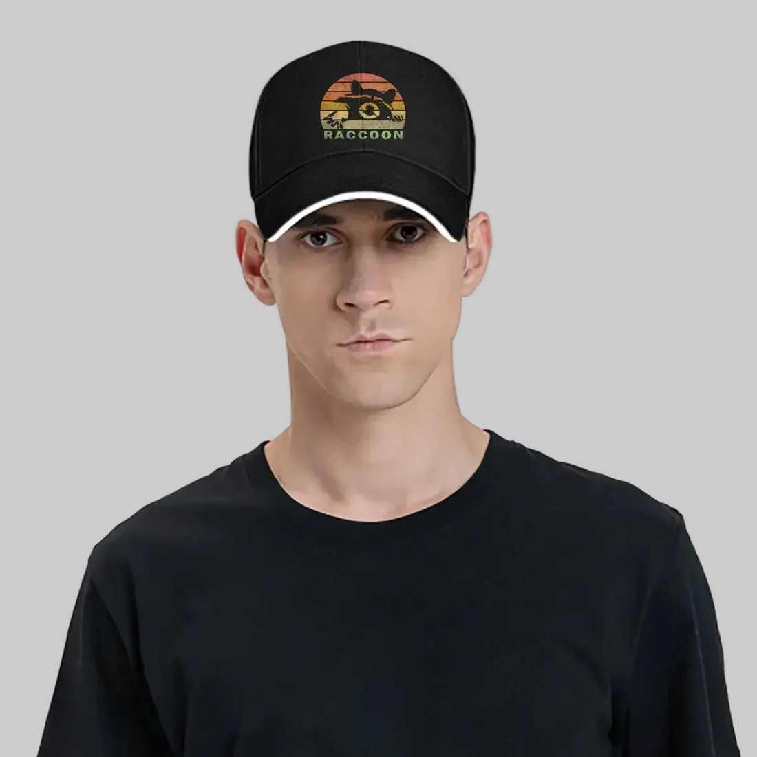 Pure Color Dad Hats Retro Raccoon Men's Hat Sun Visor Baseball