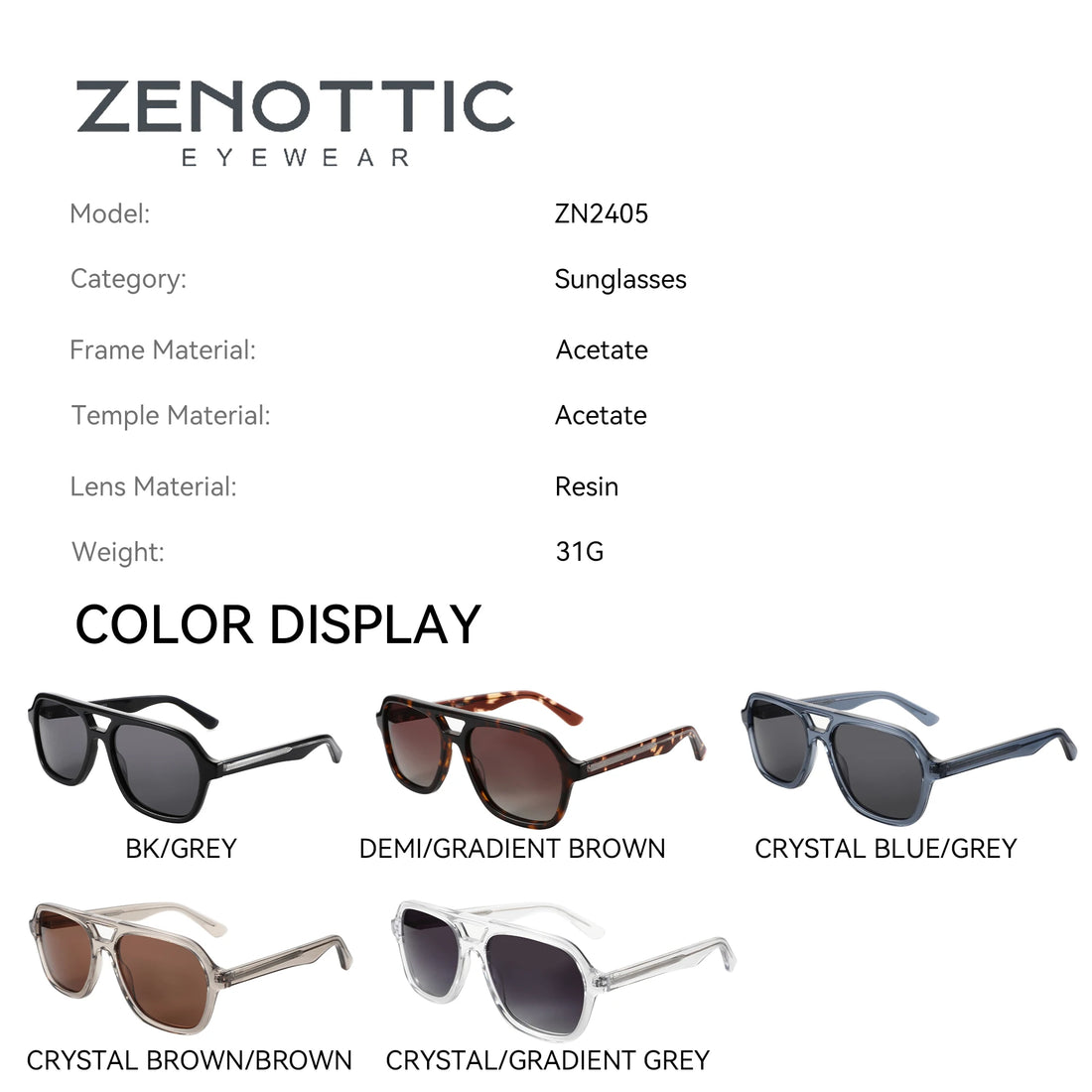 ZENOTTIC New Arrivals Aviator Polarized Sunglasses Handmade