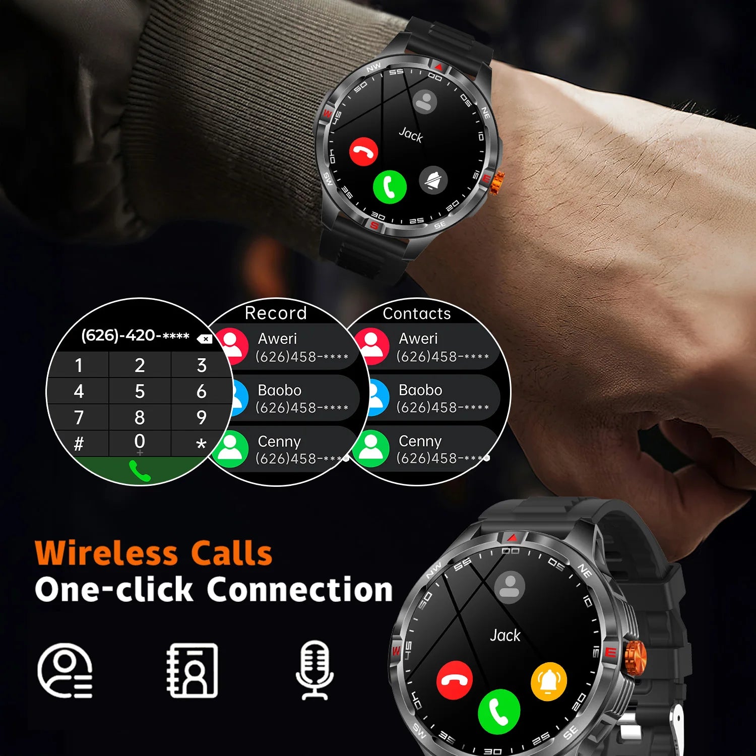 NEW 1000mAh Battery Smart Watch Wireless Call Answer