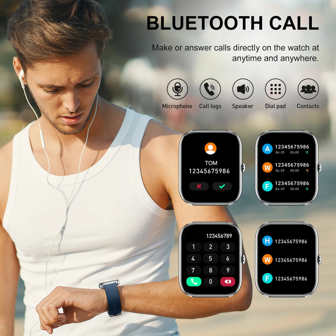 Smart Watch, 1.85" Smartwatch for  IP68 Waterproof