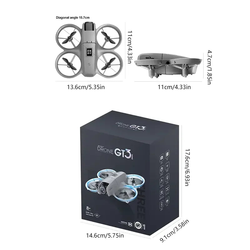 DWI New GT3 Mini RC Drone 8K HD Camera 5G GPS