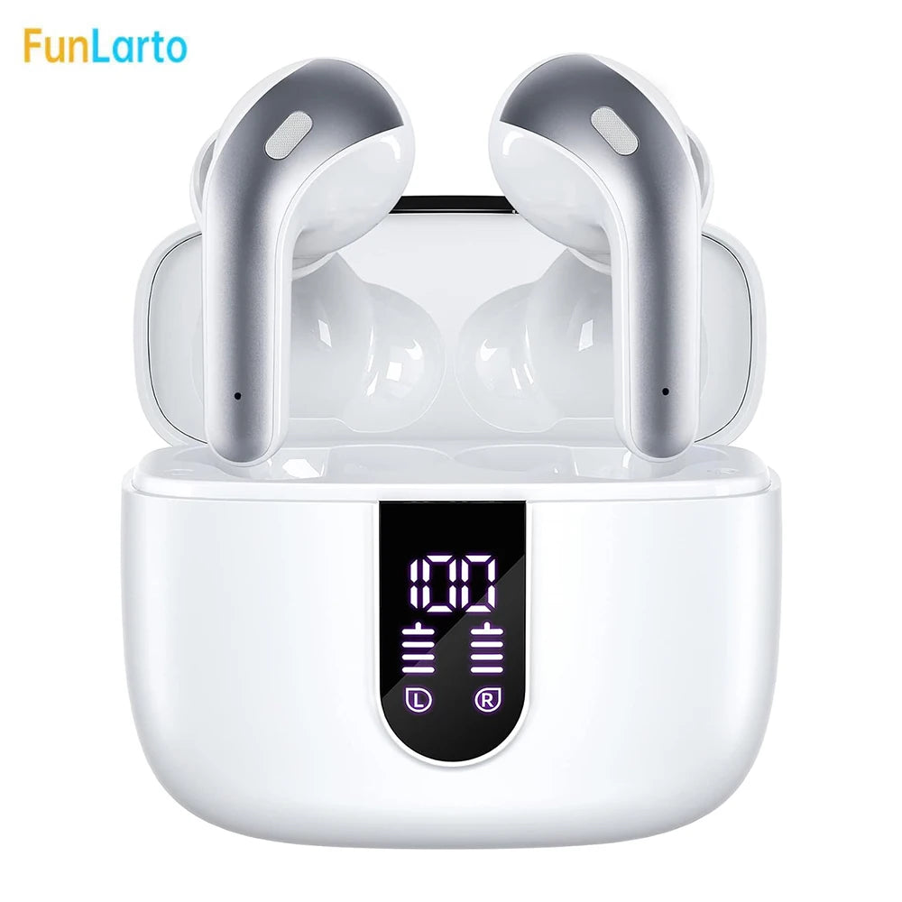 Wireless Earphones with Bluetooth 5.3, Quad-Mic Call Noise