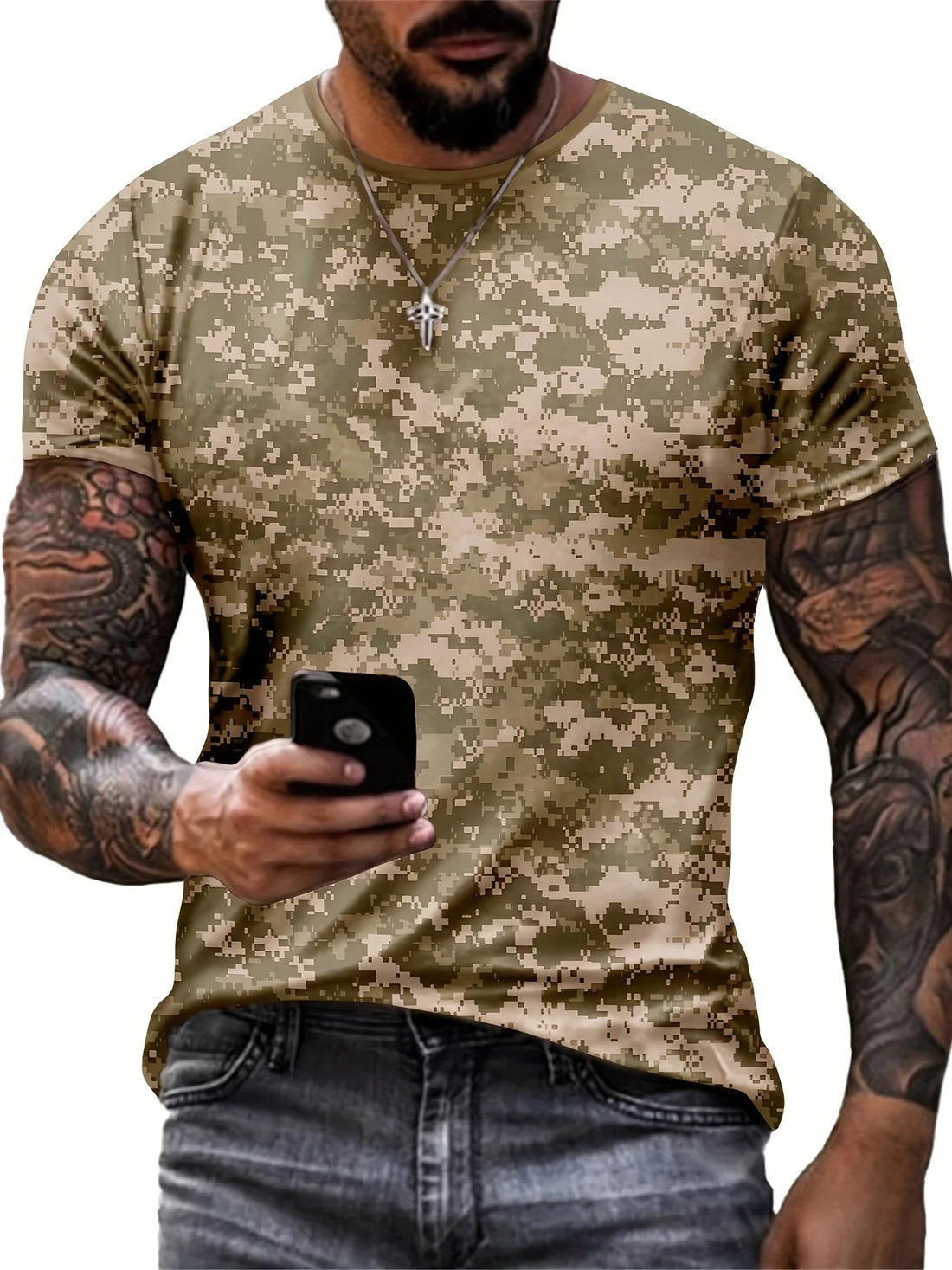Fashion New Style Men's Camouflage 3D Print Trendy Short
