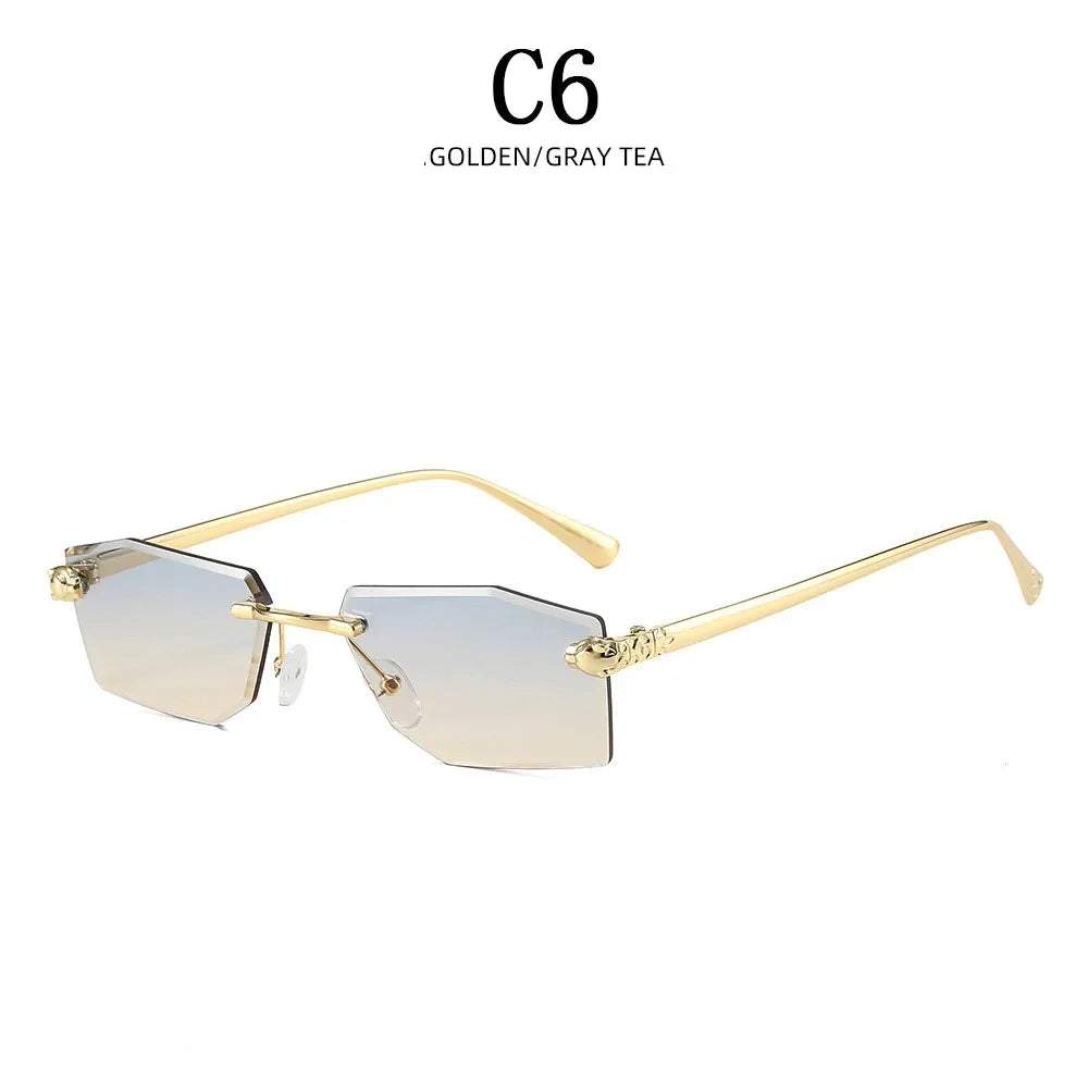 Rimless Sunglasses Women Designer Luxe Femme Sunglasses