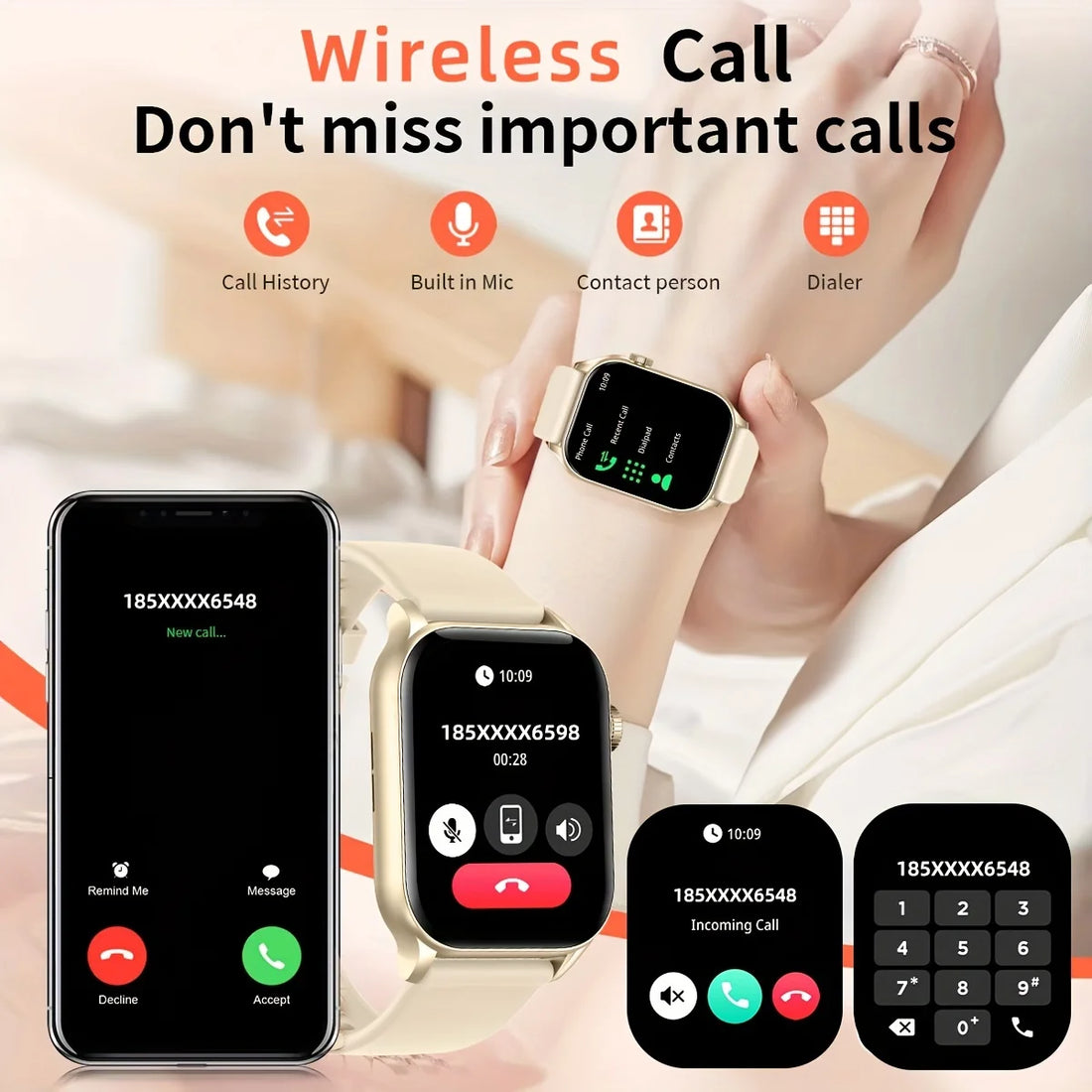 SENBONO Women Smart Watch Alway on Display AMOLED Screen