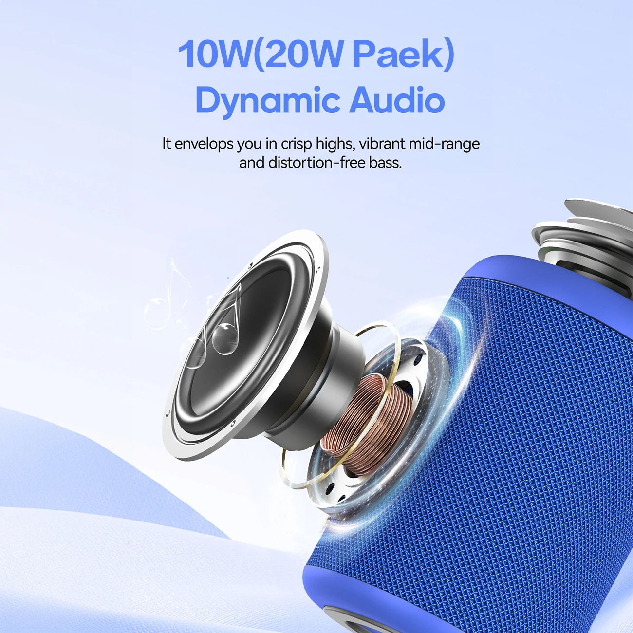 WISETIGER A46 Blue Wireless Stereo Connectivity 2 Bluetooth