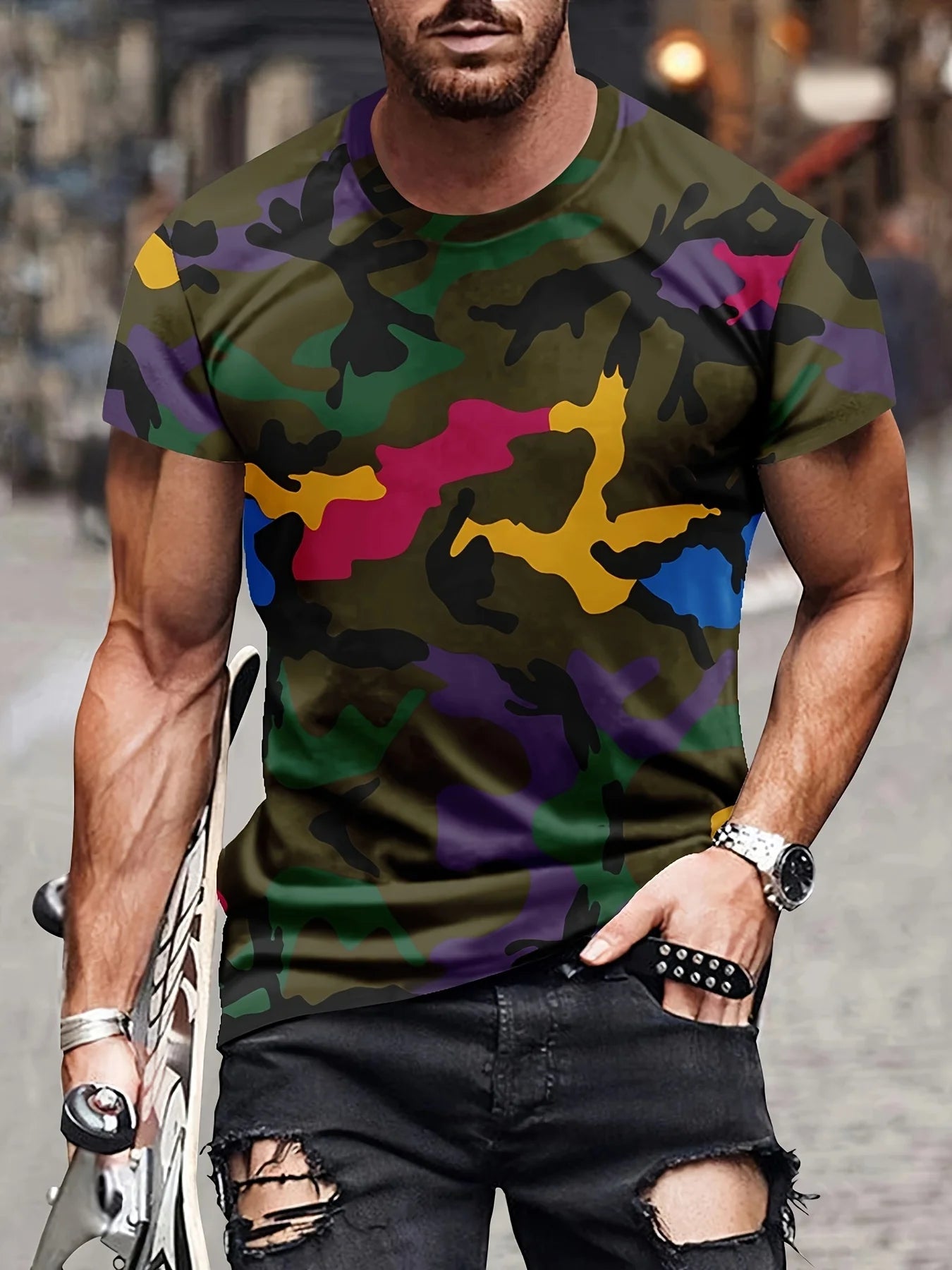 Fashion New Style Men's Camouflage 3D Print Trendy Short